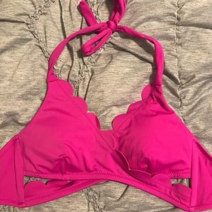 Scalloped wrap bikini top